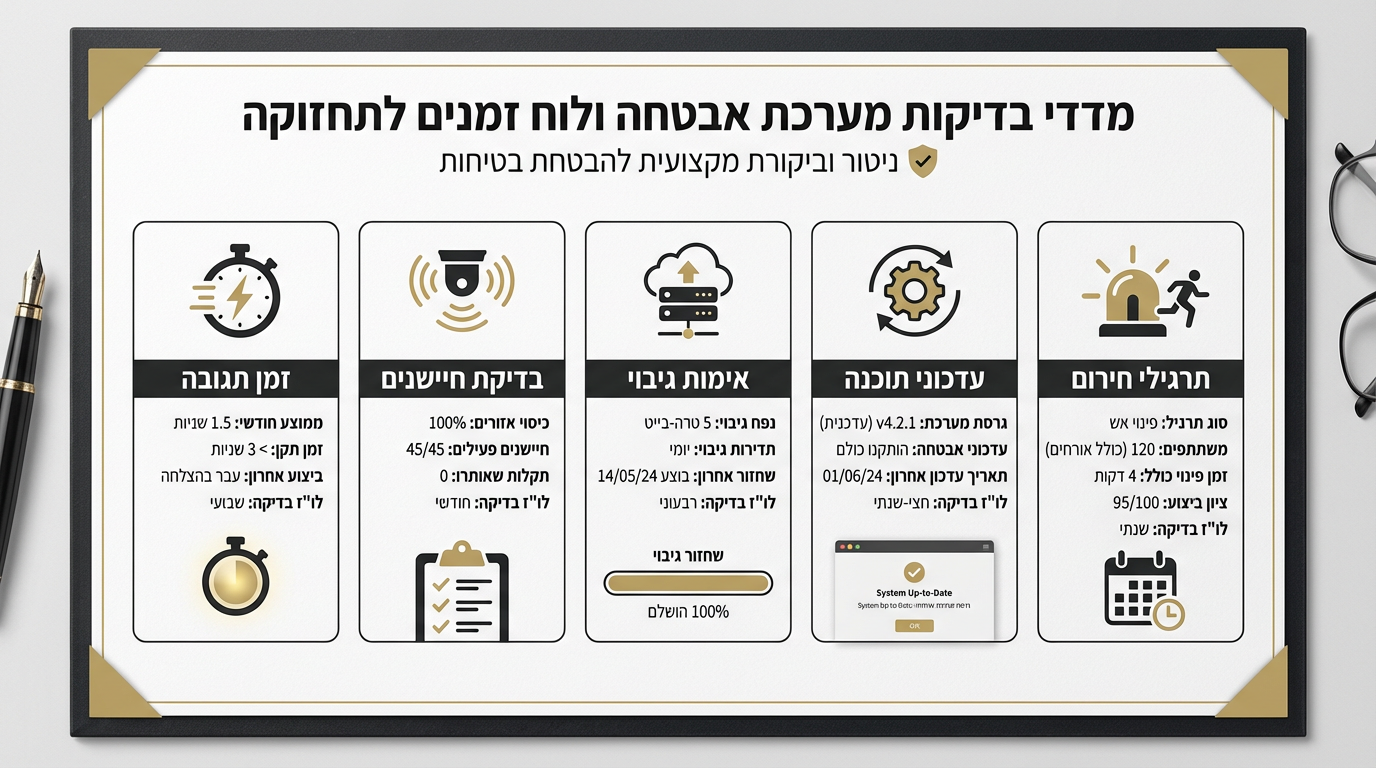 מדדים ובדיקות לבדיקת מערכת האבטחה